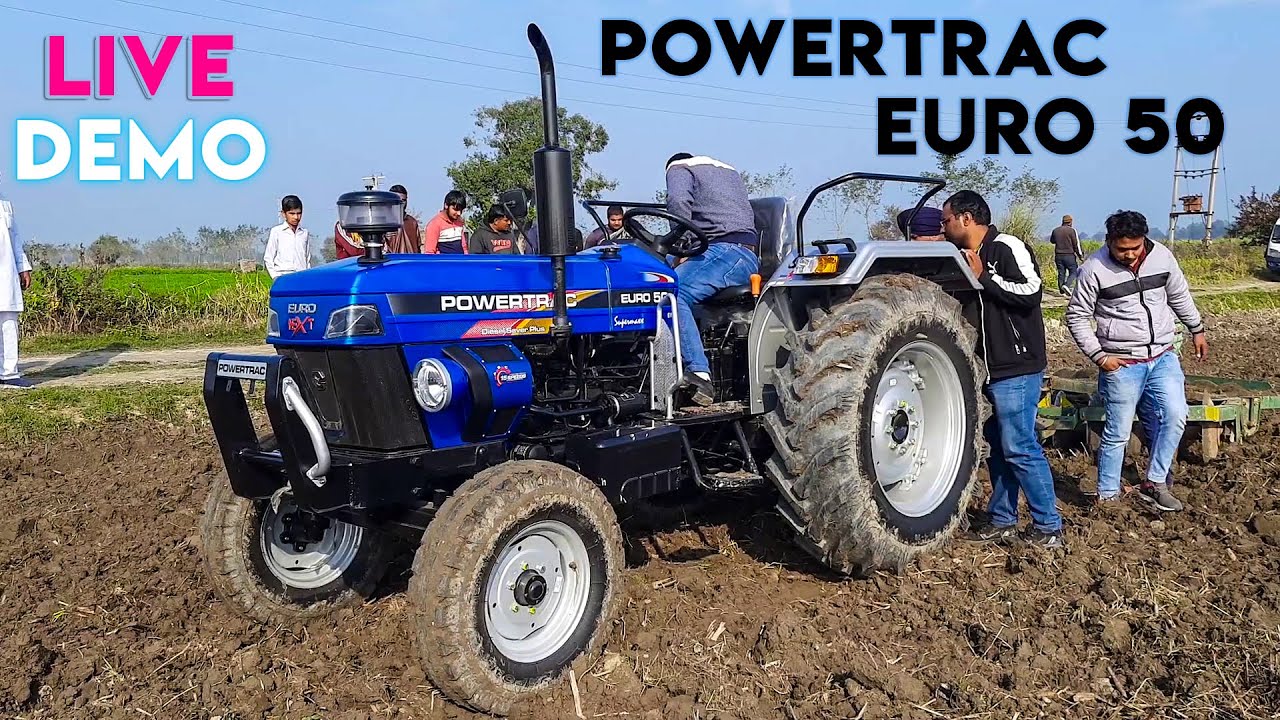 Powertrac Euro 50 with 16 Disc Harrow 1 किल्ले में कितना तेल खाया इसने / Live Demo Average Test