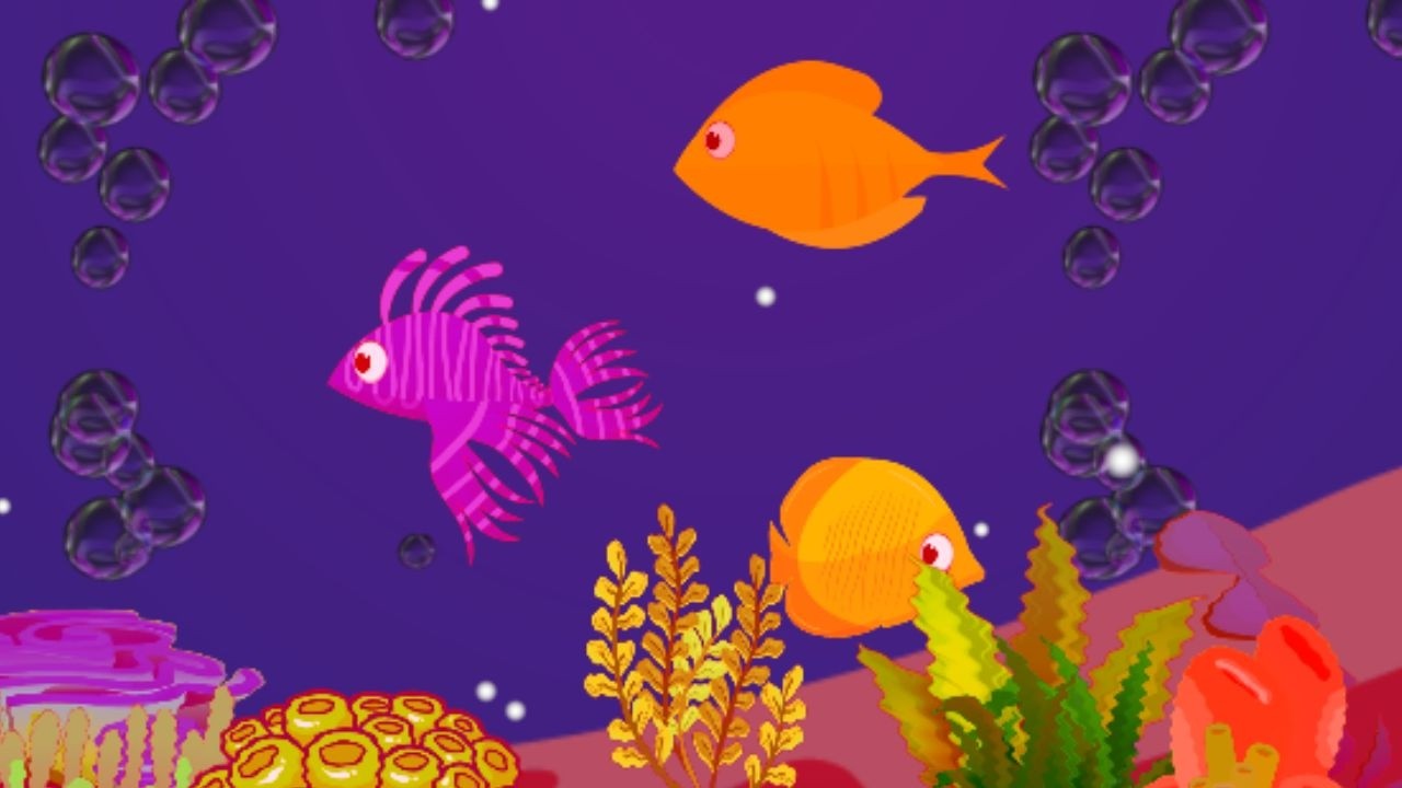 Soft Blue Ocean Fish🐠 Lullaby Music Gentle Baby Sleep Sounds 🎵with Calm Aquarium Visuals