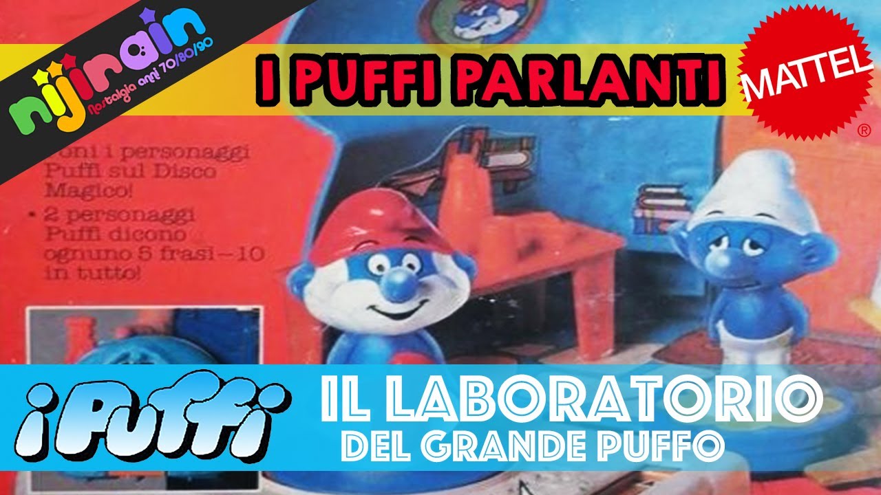 I PUFFI PARLANTI Il Laboratorio di Grande Puffo - Nijirain Giocattoli anni 70/80/90