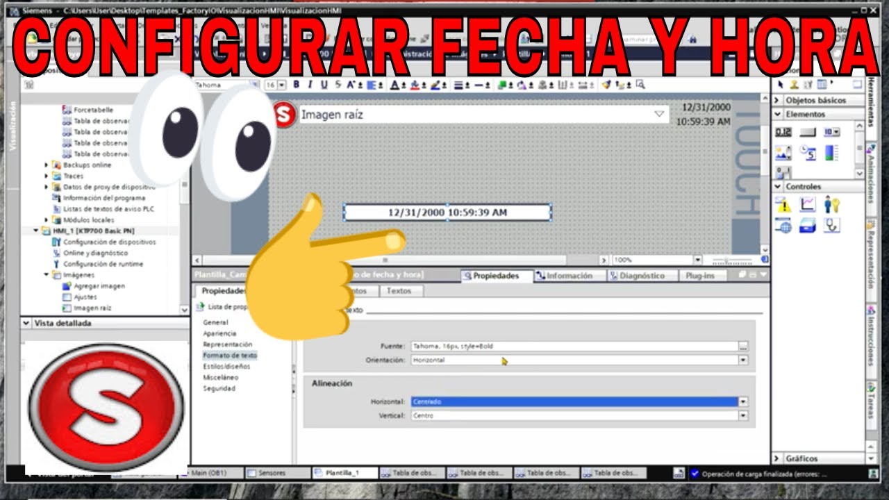 𝐂ó𝐦𝐨 se 𝐂𝐎𝐍𝐅𝐈𝐆𝐔𝐑𝐀 la 𝗙𝗘𝗖𝗛𝗔 y la 𝗛𝗢𝗥𝗔 en el Panel HMI - PLC ESPAÑOL 🌠!!! 150
