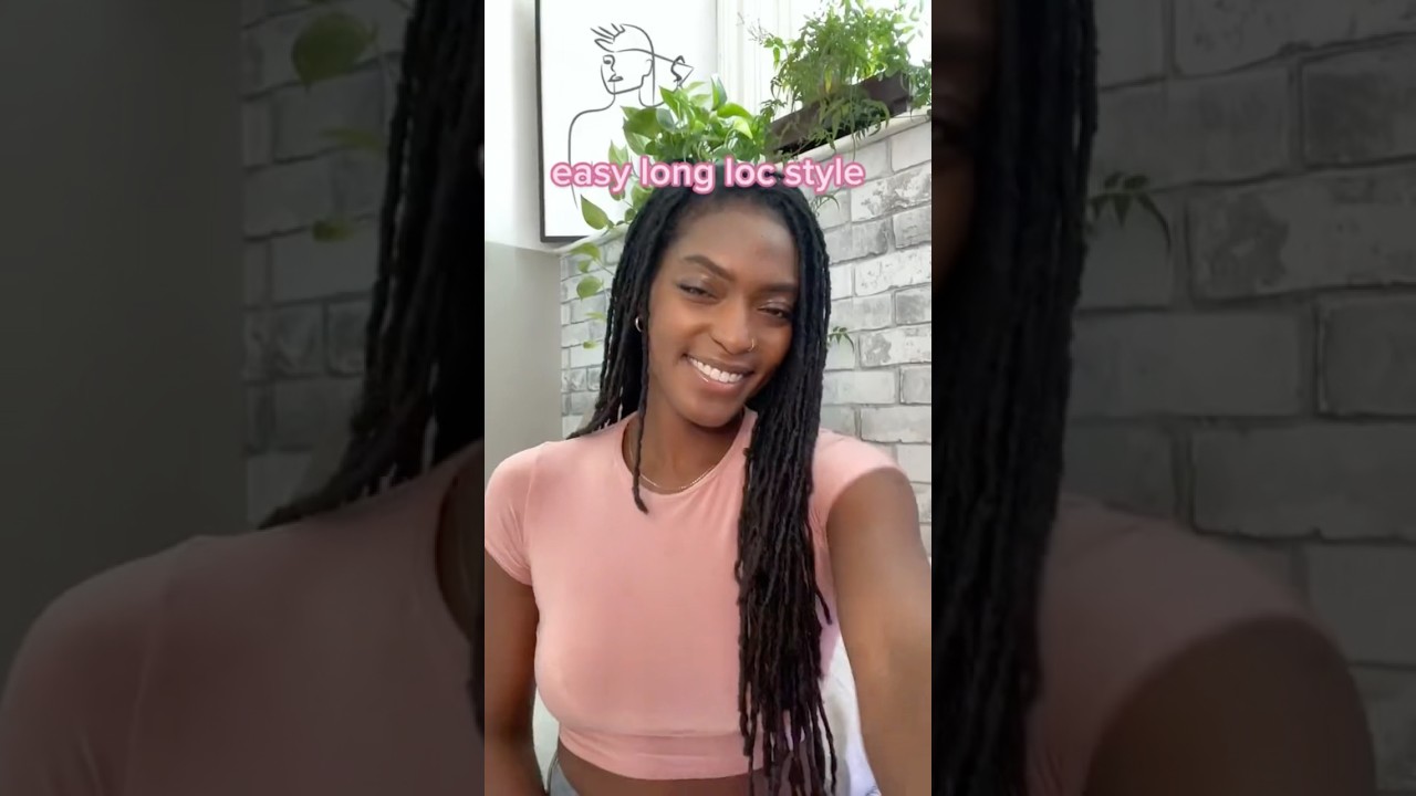 Quick and easy style for long locs! 🌴🙌🏾 #locs #locjourney #naturalhair #shorts