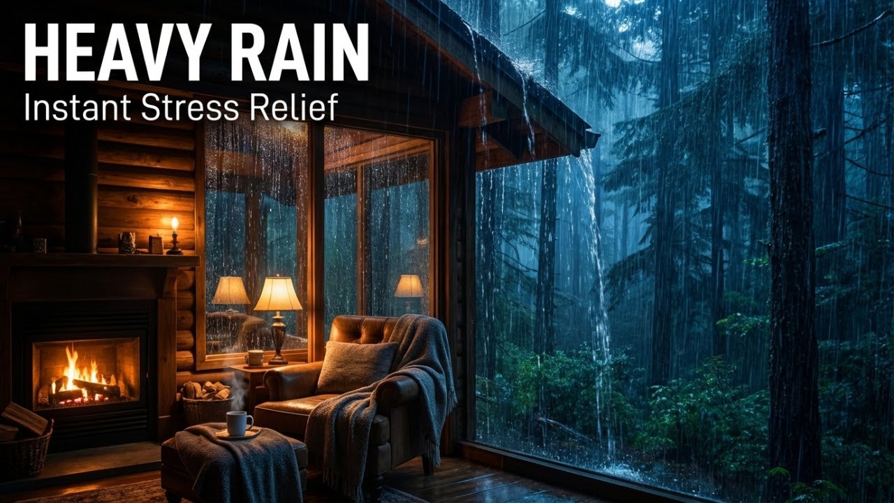 1 Hour Focus Mode Rainstorm | Study Ambience