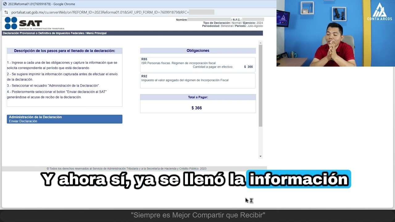 COMO PRESENTAR MIS DECLARACIONES RIF SI ME CAMBIE DE REGIMEN FISCAL
