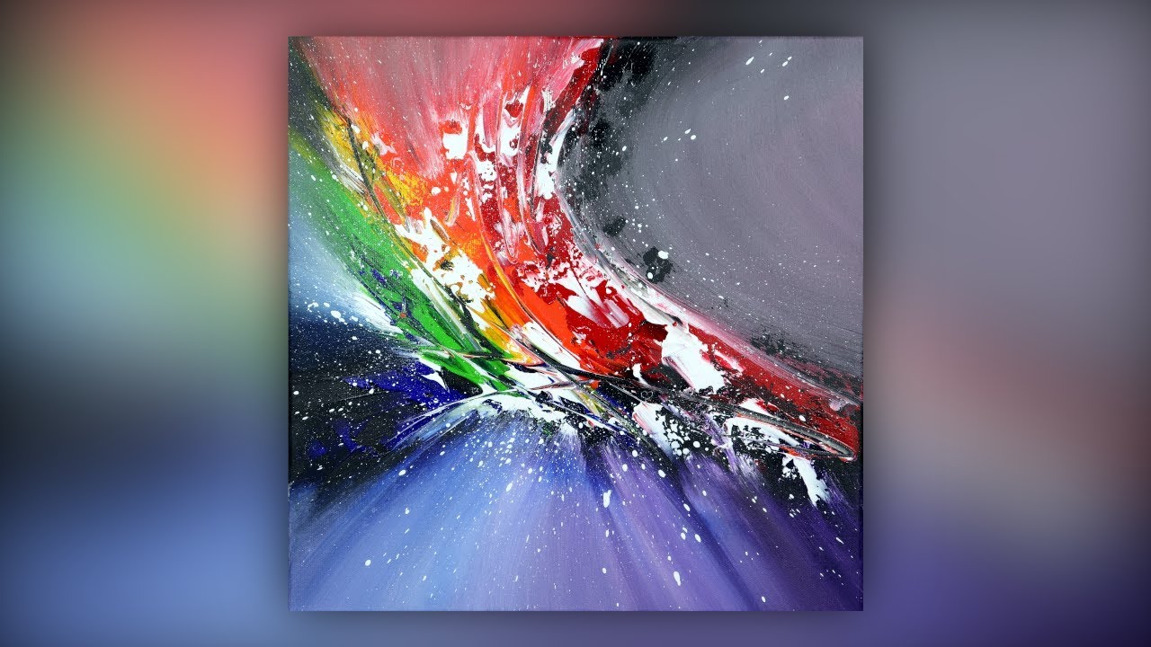 Colorful Abstract Painting / Acrylic Paint / Palette Knife Technique / Demo #023