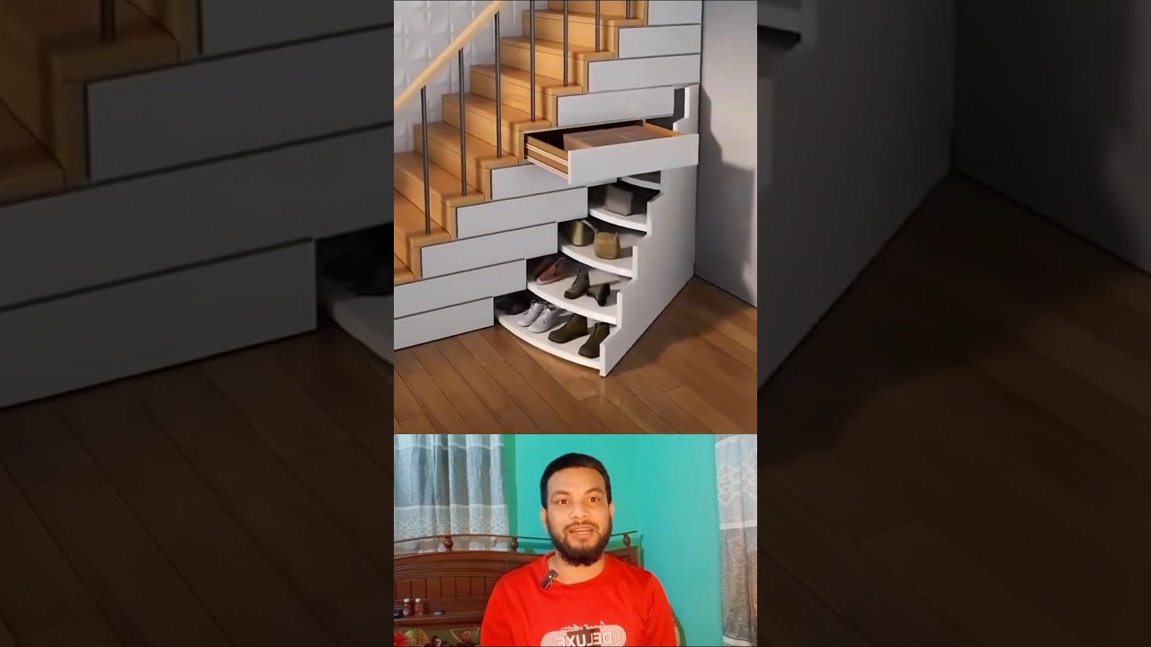 Wonderfully organized next to the stairs -