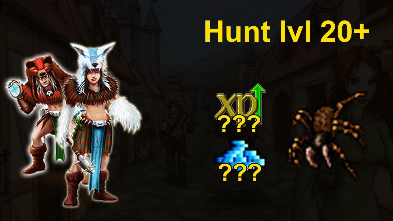 Tibia - Hunt para Elder Druid Lvl 20+ na Tiquanda Spider Caves | Até 106K de XP/H