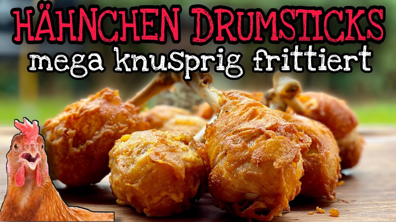 Hähnchen Drumsticks knusprig frittiert im Dutch Oven