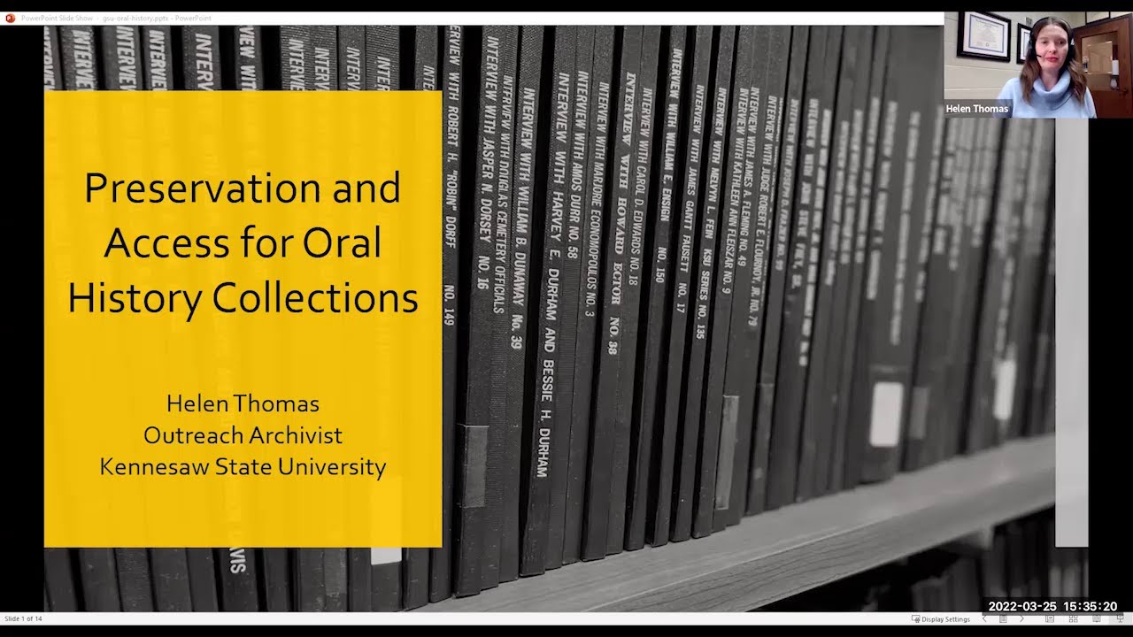 Long Term Preservation and Access for Oral History Collections at KSU