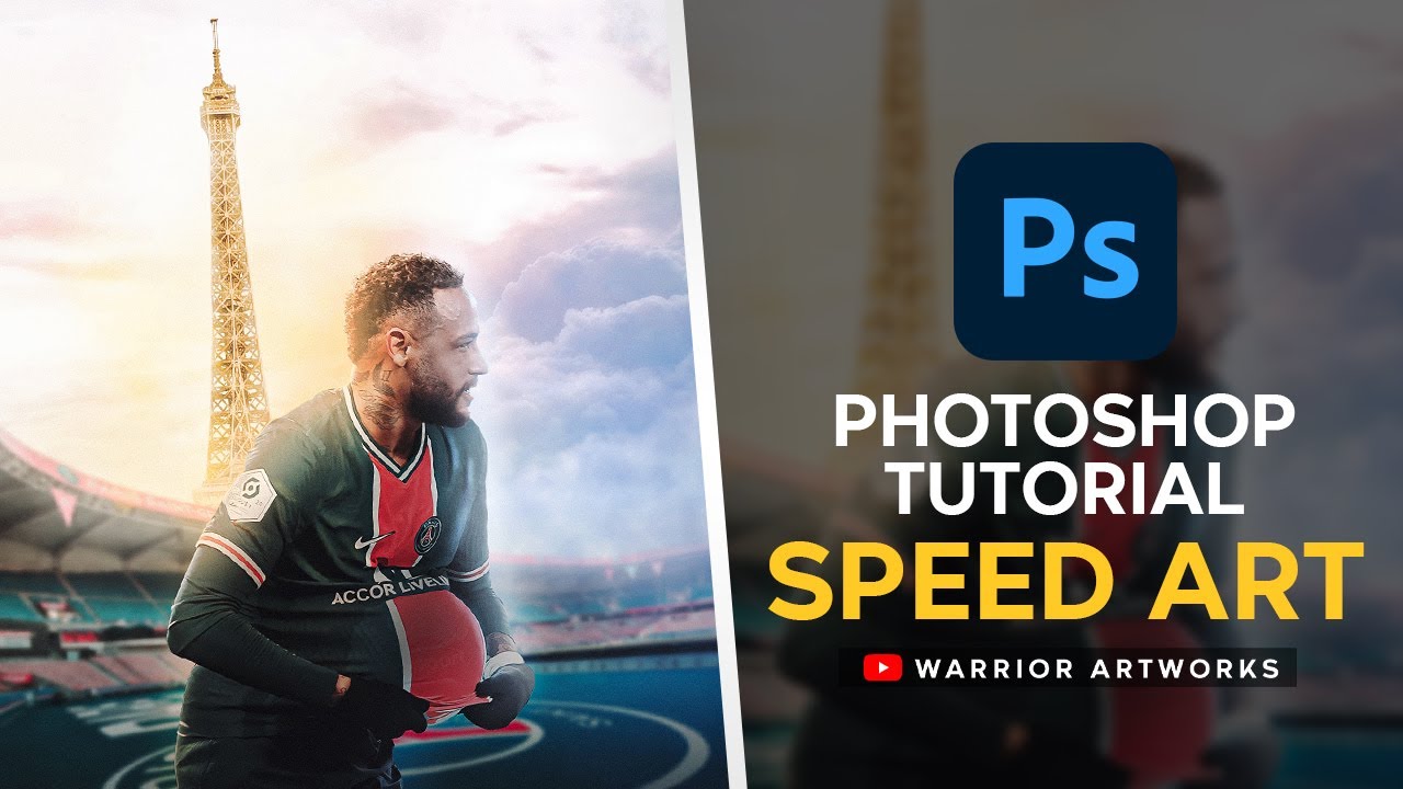 🧐 Neymar Poster | Speed art | PSG | Photoshop tutorial | Poster football | Soccer edit 🤑