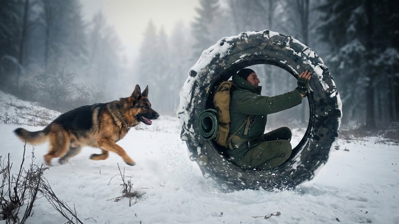 Building a Warm Hut Inside a Massive Tractor Tire