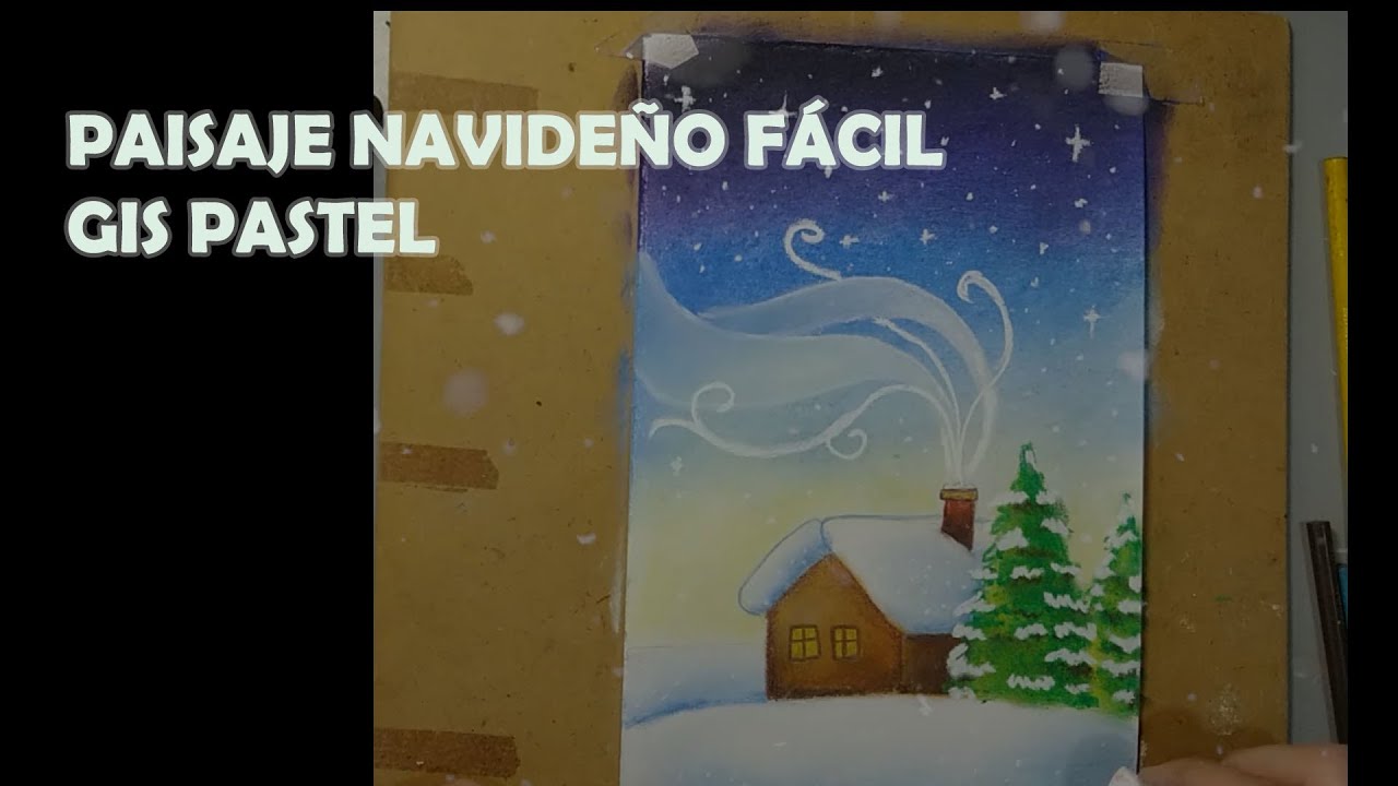 PINTURA NAVIDEÑA, GIS PASTEL FÁCIL