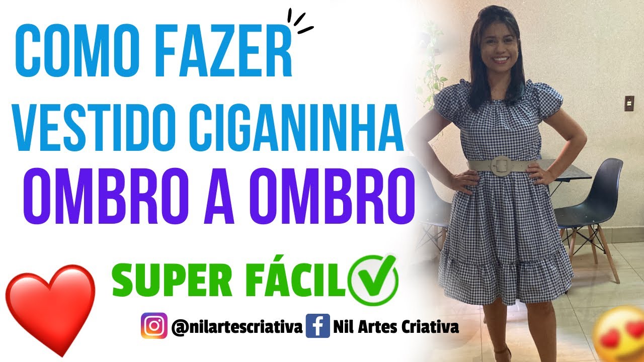 Passo a passo de como fazer vestido ciganinha Ombro a Ombro