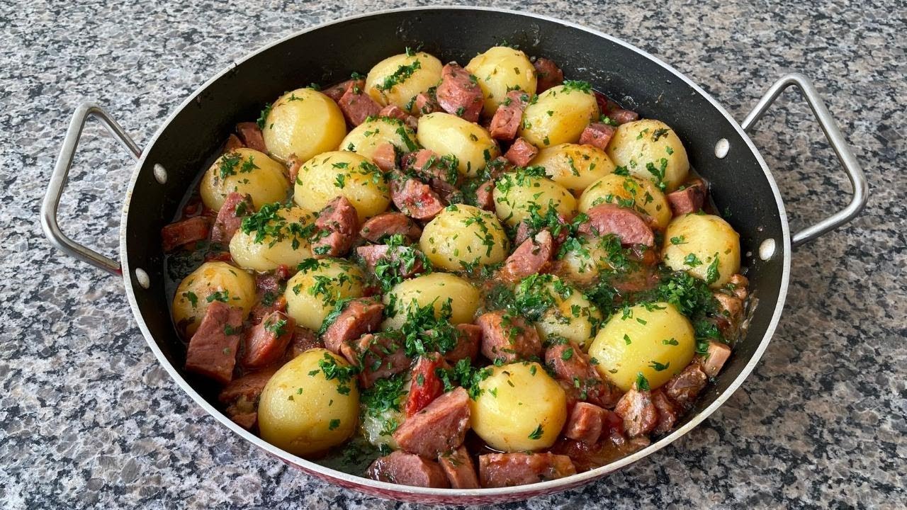 Batata Com Bacon e Calabresa | Delícias da Eleni