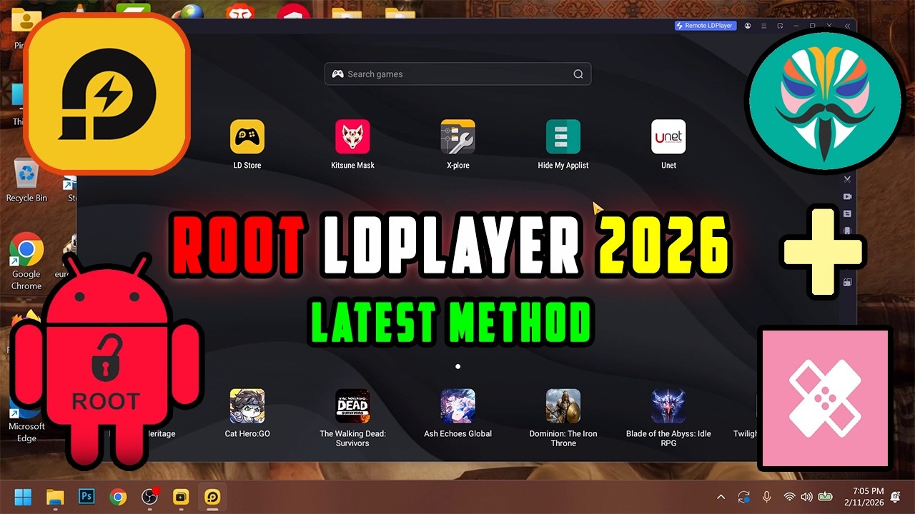 LDPlayer Root Tutorial 2026 | Kitsune Magisk + LSPosed + ReZygisk Complete Setup