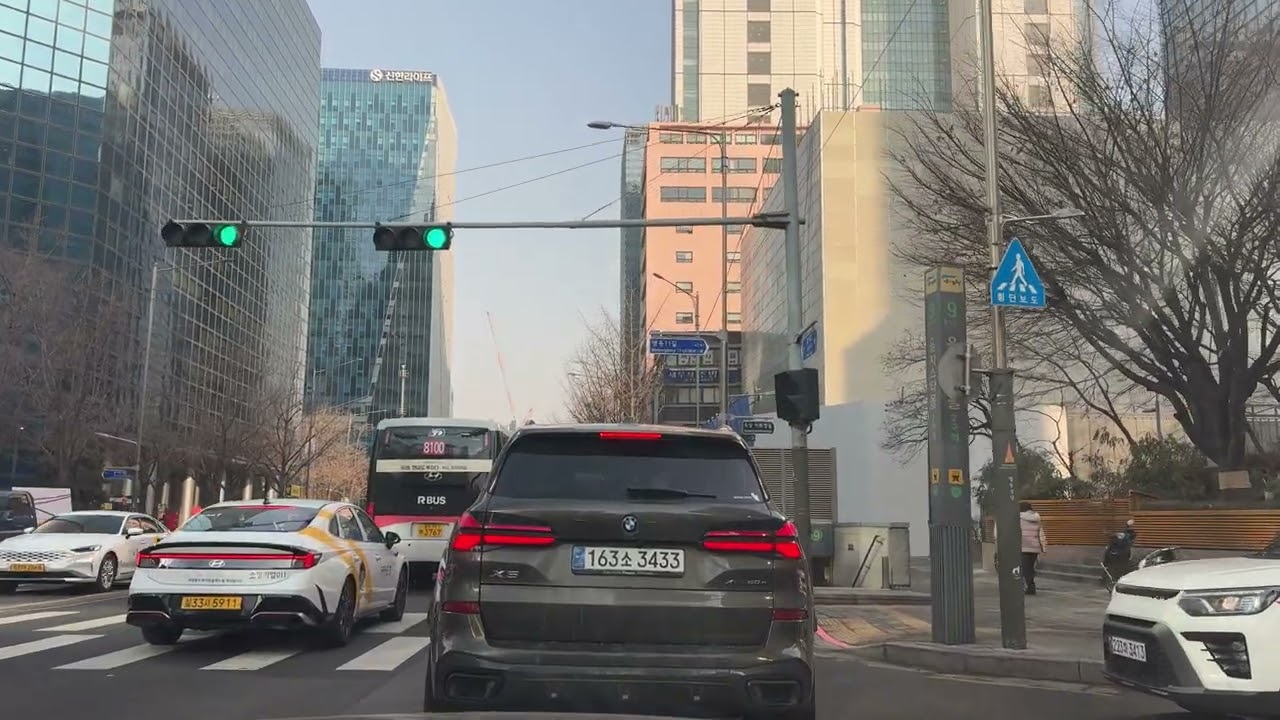 4K KOREA ASMR Driving Seoul City Seoul City hall to Cheongdam (No Music, No Talking)