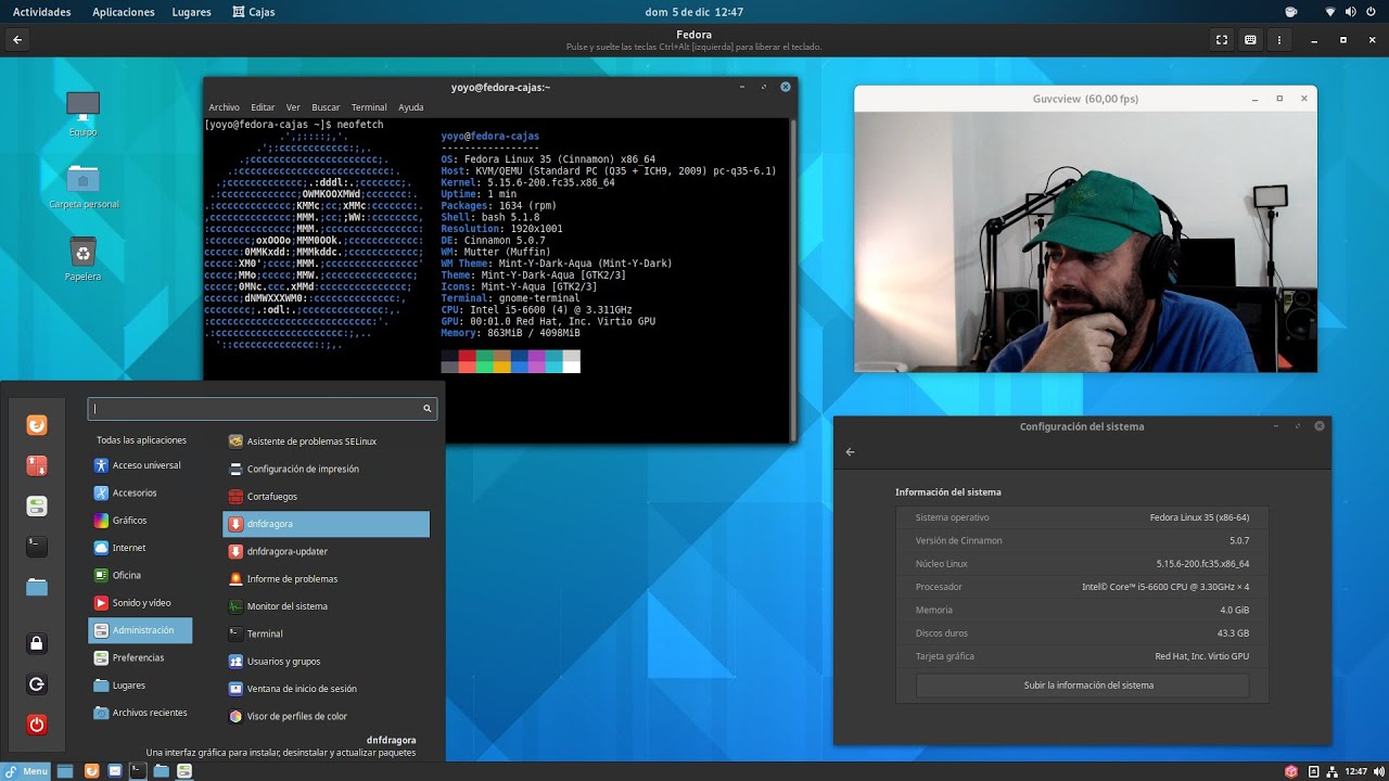 Un vistazo a Fedora 35 Cinnamon Edition (Fedora Spins)