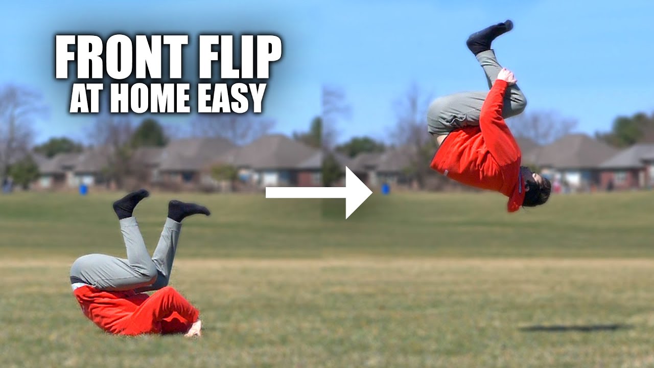 Learn to FrontFlip - At Home Parkour - Turn a ground Roll Up in Air Secret