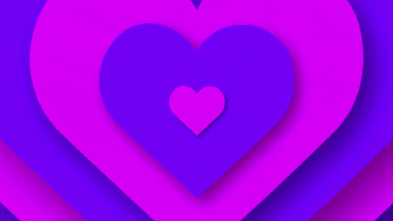 Purple Pink Love Heart Tunnel and Romantic Abstract Background looping animation