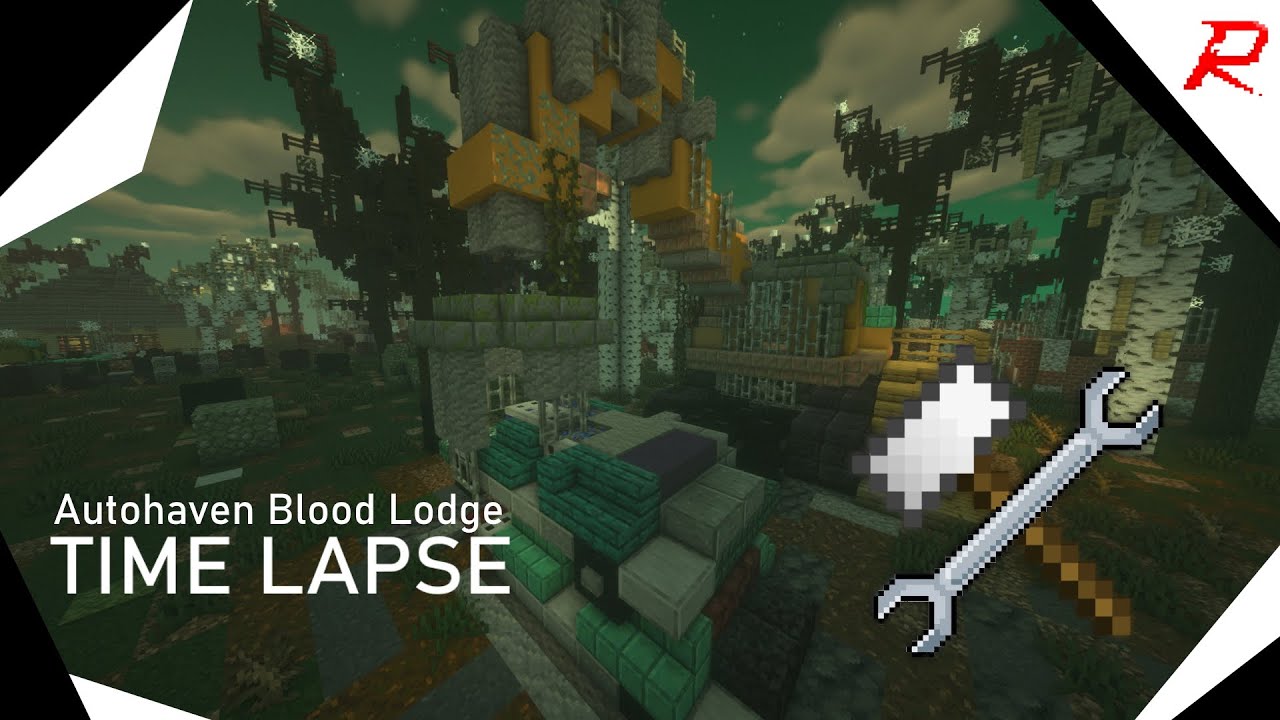 Autohaven Blood Lodge  - A Minecraft Timelapse build [BSL Shaders]