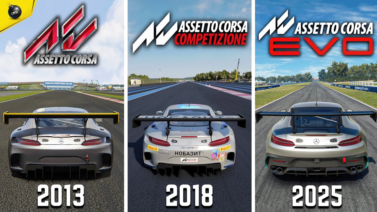 Assetto Corsa EVO vs Assetto Corsa vs Assetto Corsa Competizione - Details & Graphic Comparison