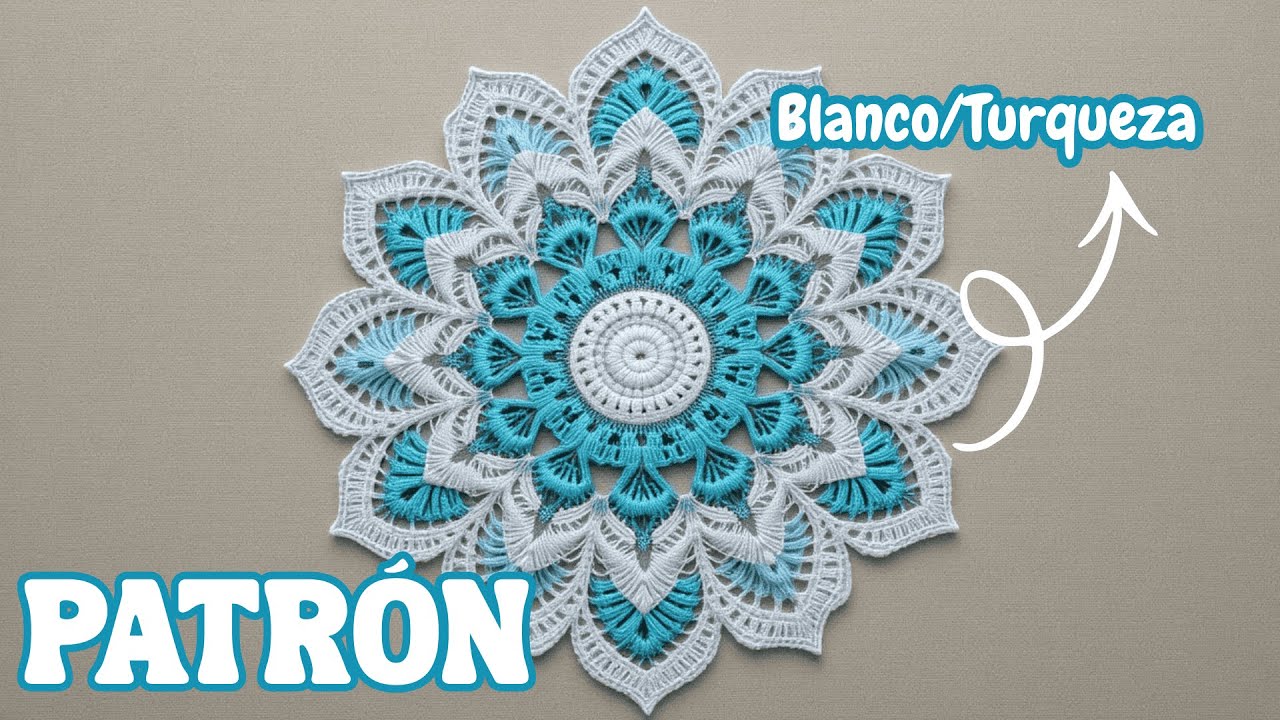 Patrones blancos con turquesas / White patterns with turquoise #crochet #tejido #ia