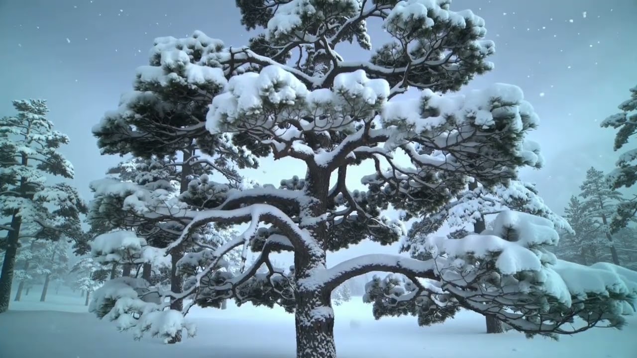 Snowy Pines | Relaxing Winter Background