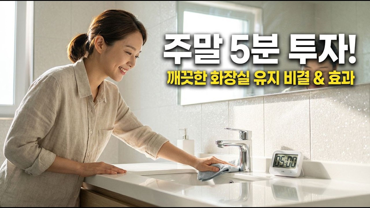 😅 주말마다 5분 투자로 깨끗한 화장실을 유지하는 비결과 그 효과, 주말 5분이 가져다주는 놀라운 변화! #화장실청소 #주말5분 #인생변화