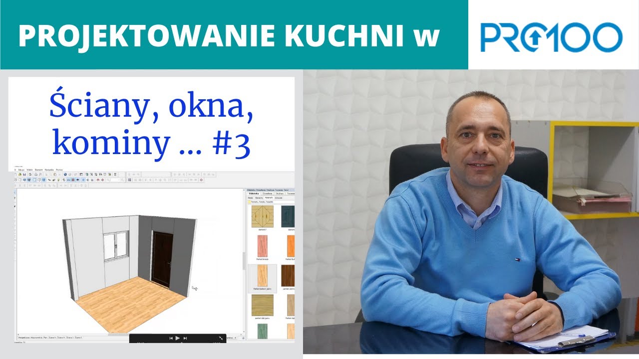 Planowanie:  ścian, okien, drzwi, kominów, skosów w PRO100 #3