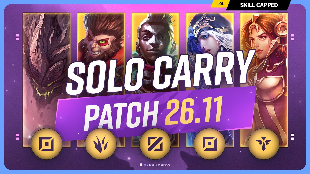 The NEW BEST SOLO CARRY CHAMPIONS on PATCH 26.11 - League of Legends