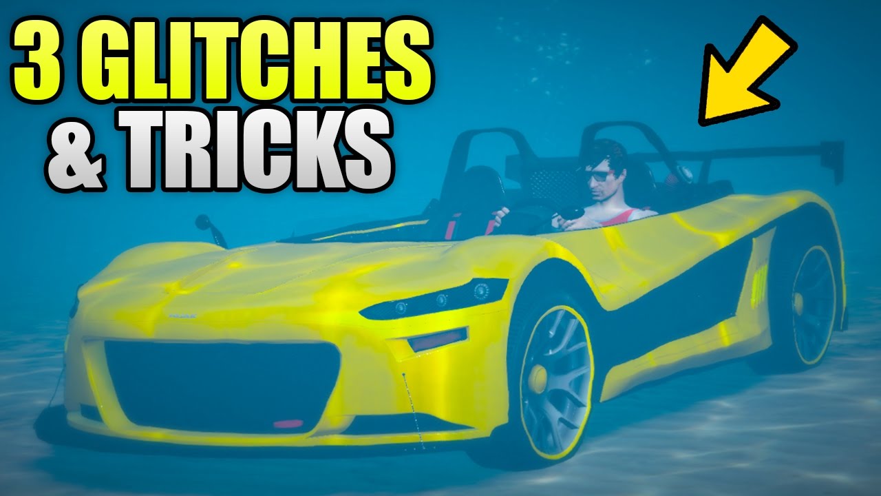 GTA 5 Online - 3 NEW GLITCHES & TRICKS (Underwater Forever, Secret Trick & Hidden Location)