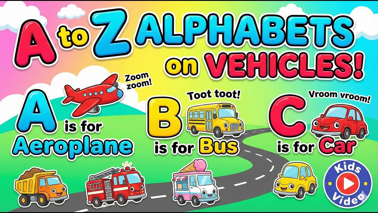 A to Z Alphabet Learning with Vehicles | Kids Educational ABC Video