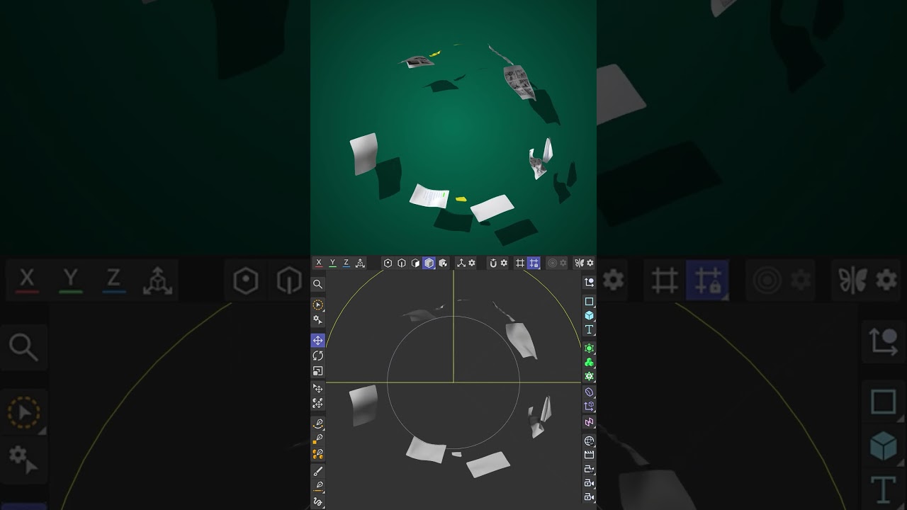 Cyclone of Paper  | Looping Motion Design #3danimation #shorts