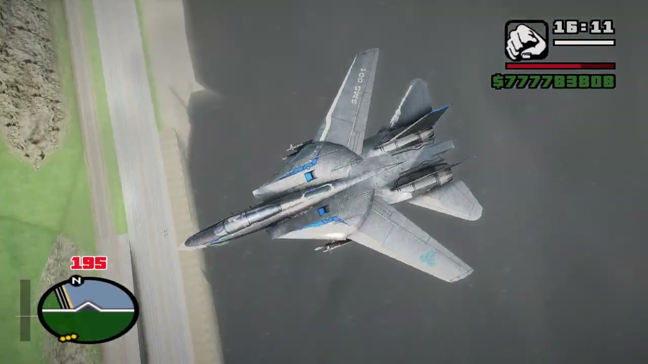 GTA SA F-14 (Neon blue) qırıcı təyyarə modu