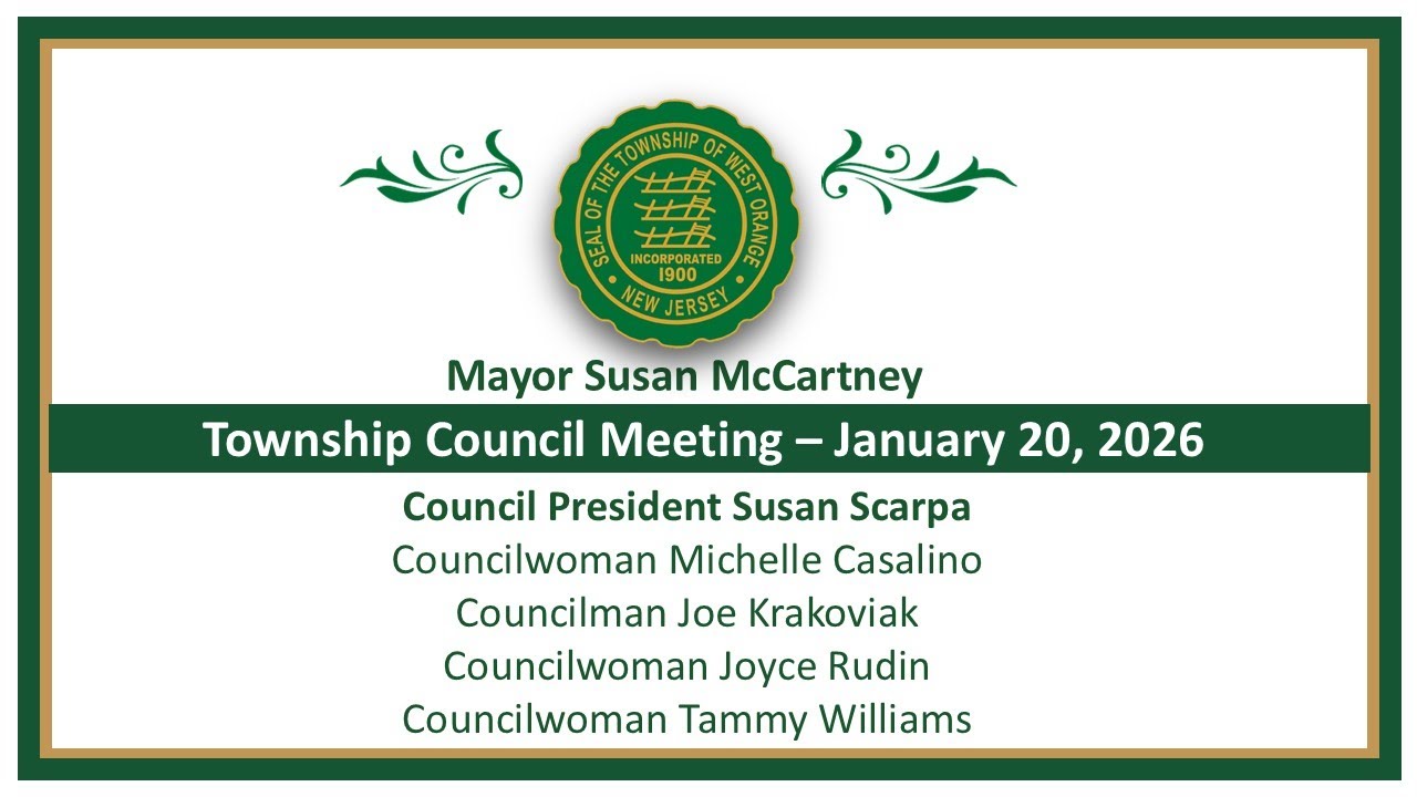 West Orange Township Council Meeting January 20, 2026