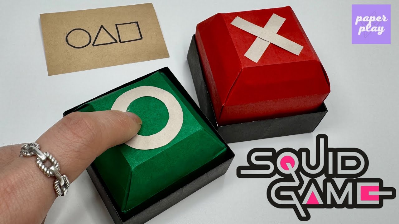오징어게임 ox 버튼 종이접기  squid game ox button Origami @paper-play