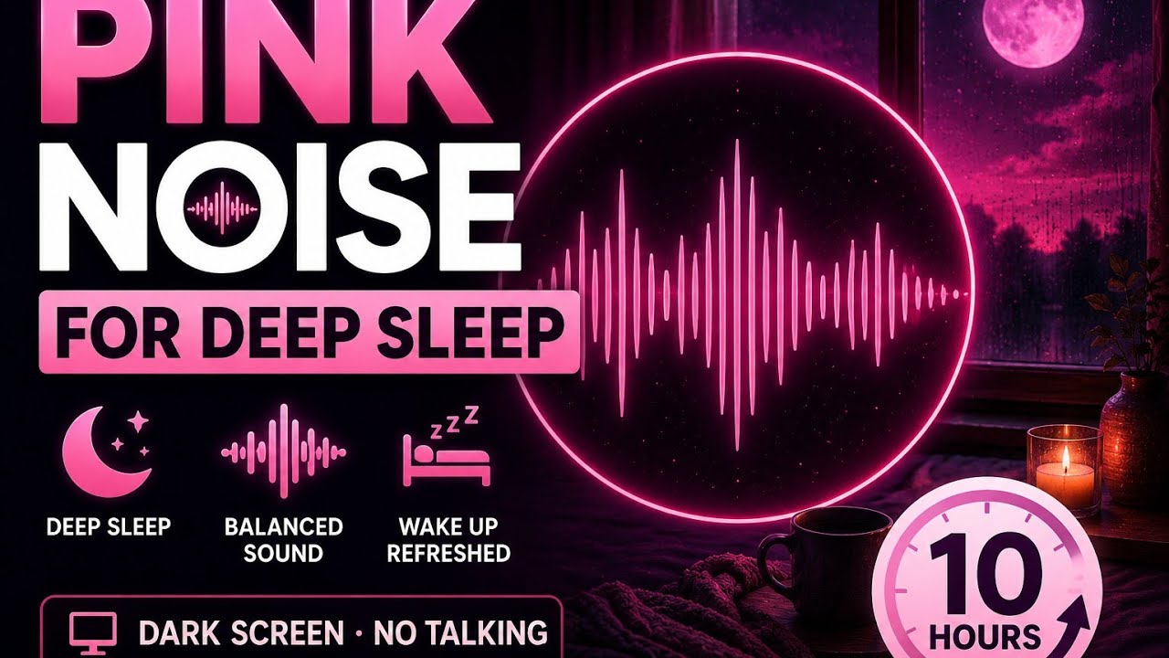 Pink Noise for Deep Sleep (10 Hours) | Dark Screen, No Talking