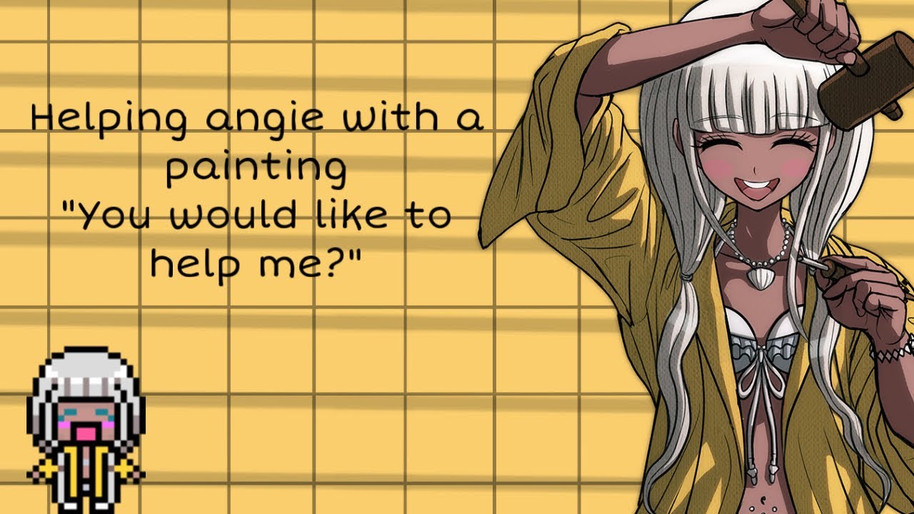 Angie x listener helping angie with a painting #asmr#danganronpa#listener#danganronpav3#angieyonaga
