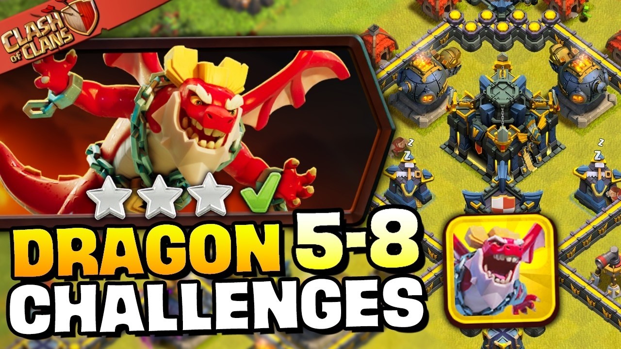 Easily 3 Star Dragon Escape Challenges (5-8) in Clash of Clans | Clash Gaming