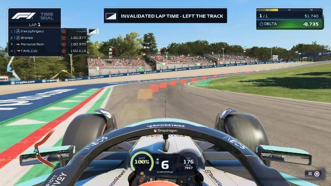 Peeling 5 secs off. F1 2025, IMOLA Solo Time Trial.