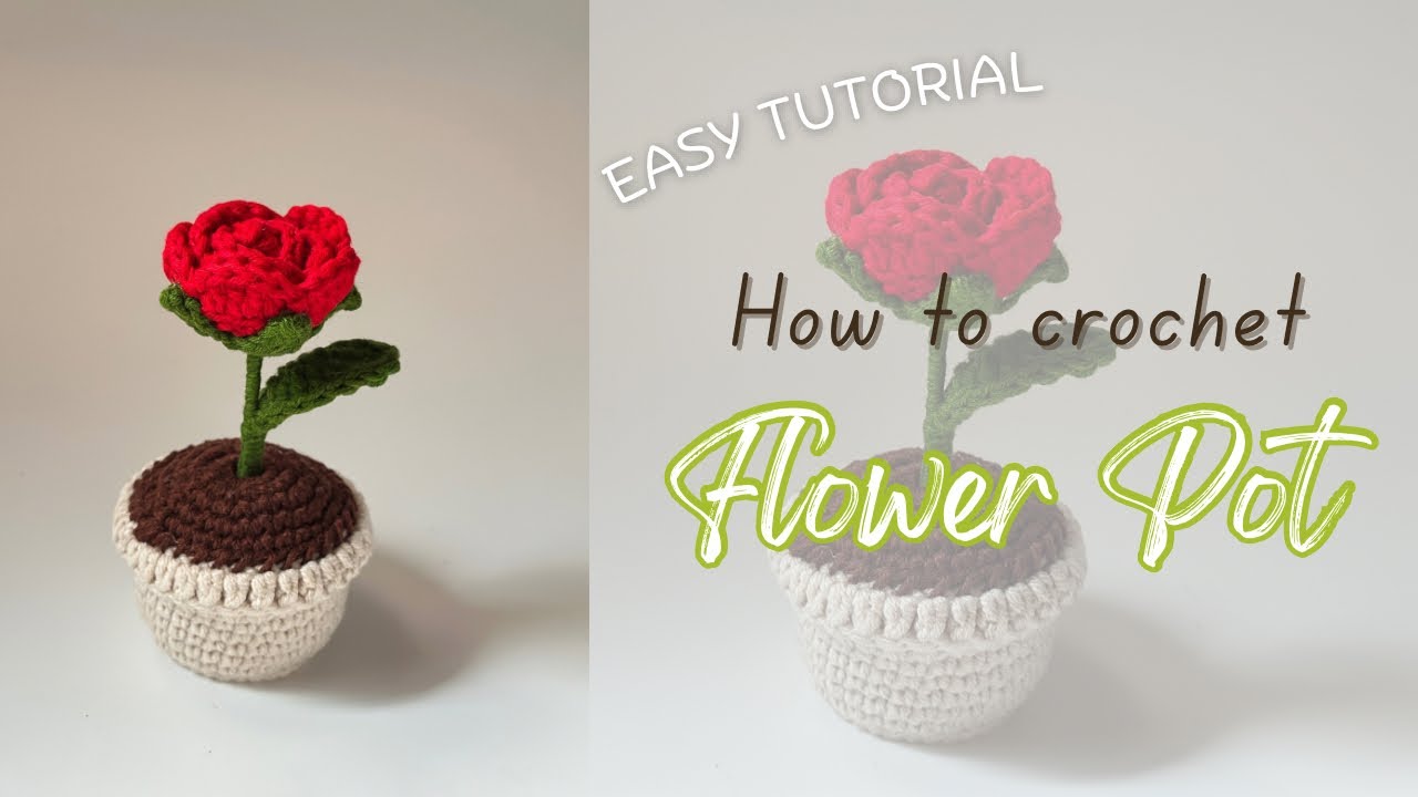 How to create a flower pot | Easy Tutorial | Beginner Friendly #crochet