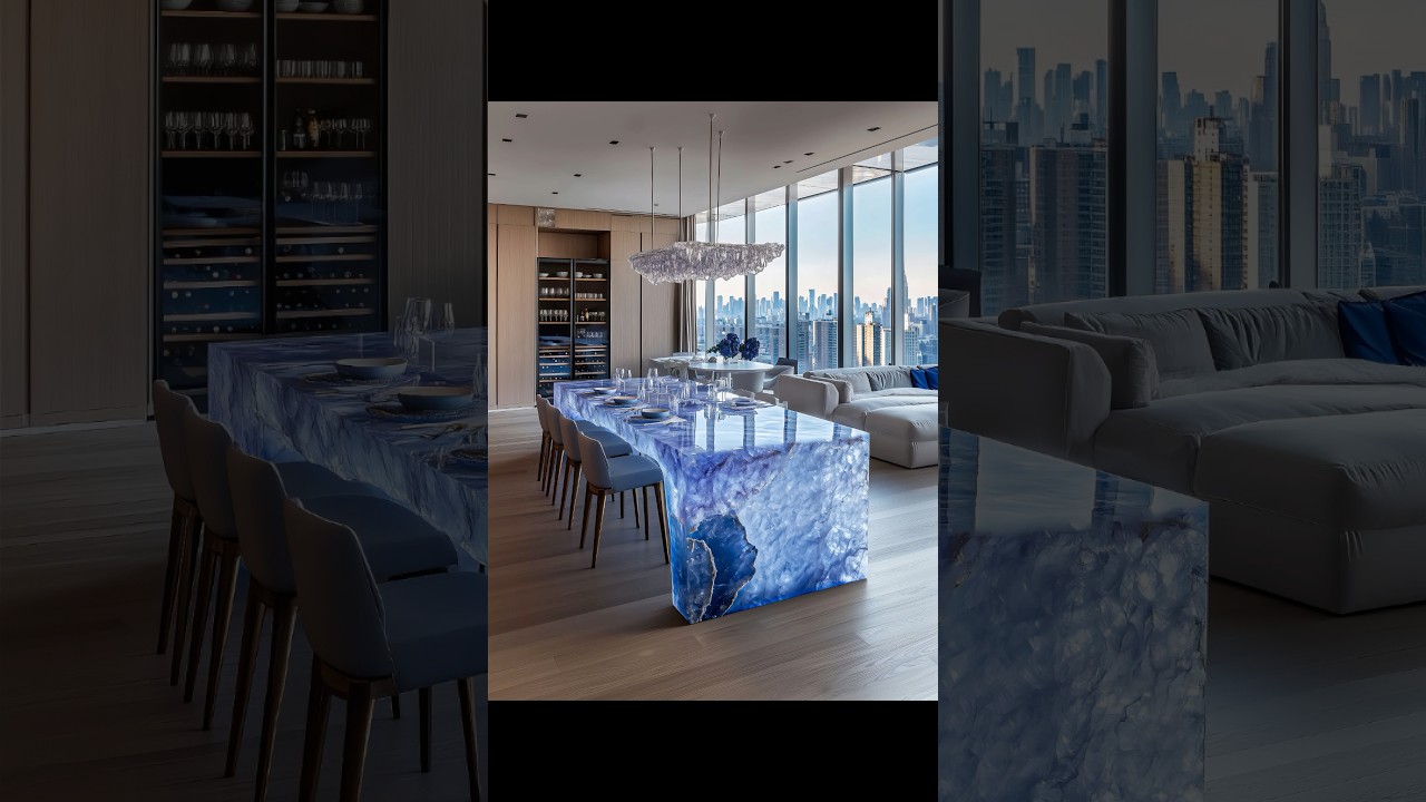 Which one looks more like crystal or candy?#CrystalIsland#KitchenIsland #LuxuryKitchen #CrystalTable