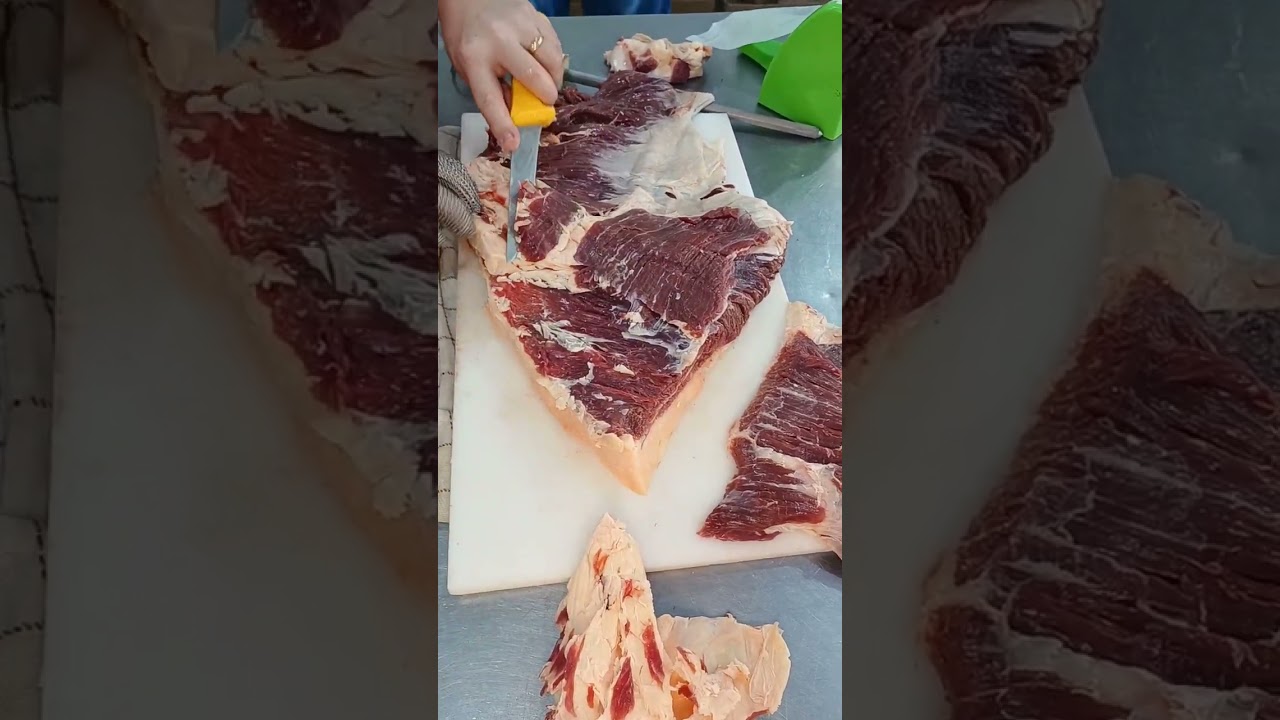 tirando a fraldinha e o bife do vazio.
