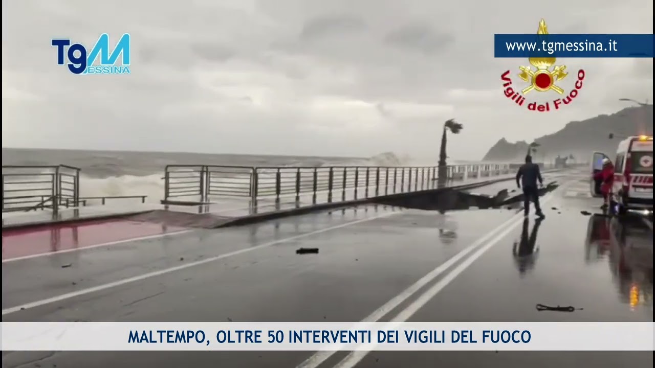 MELTEMPO NEL MESSINESE, 50 INTERVENTI DEI VIGILI DEL FUOCO