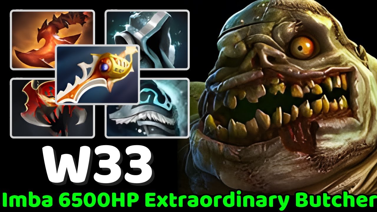 W33 [Pudge] Imba Has Build An Outstanding Butcher Mid lane 6500 HP Continuous MMR #dota2#W33#Pudge