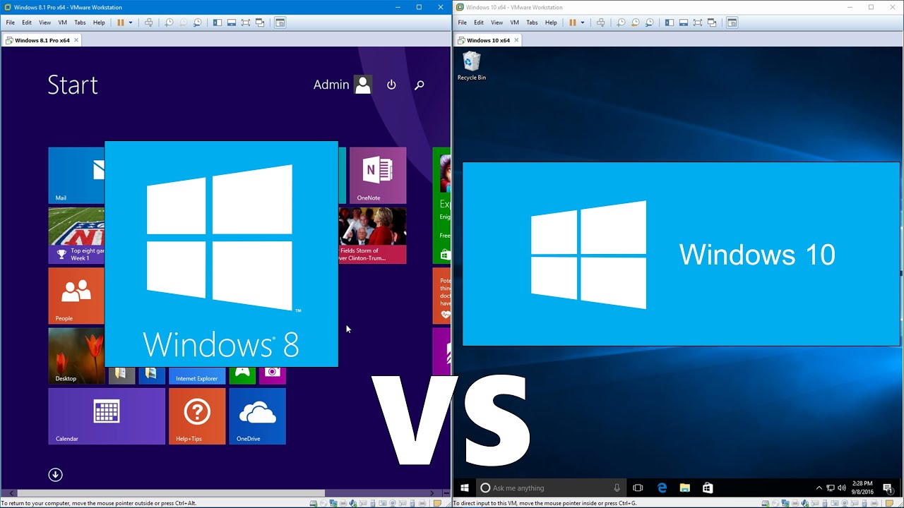 Сравнение Windows 10 и Windows 8.1