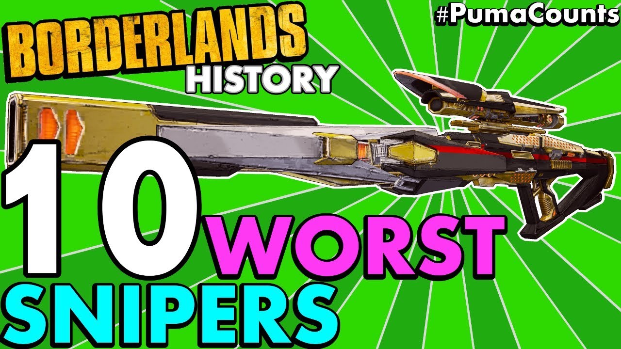 10 худших снайперских винтовок в истории Borderlands! (Borderlands 2, 1 и предыстория!) #PumaCounts