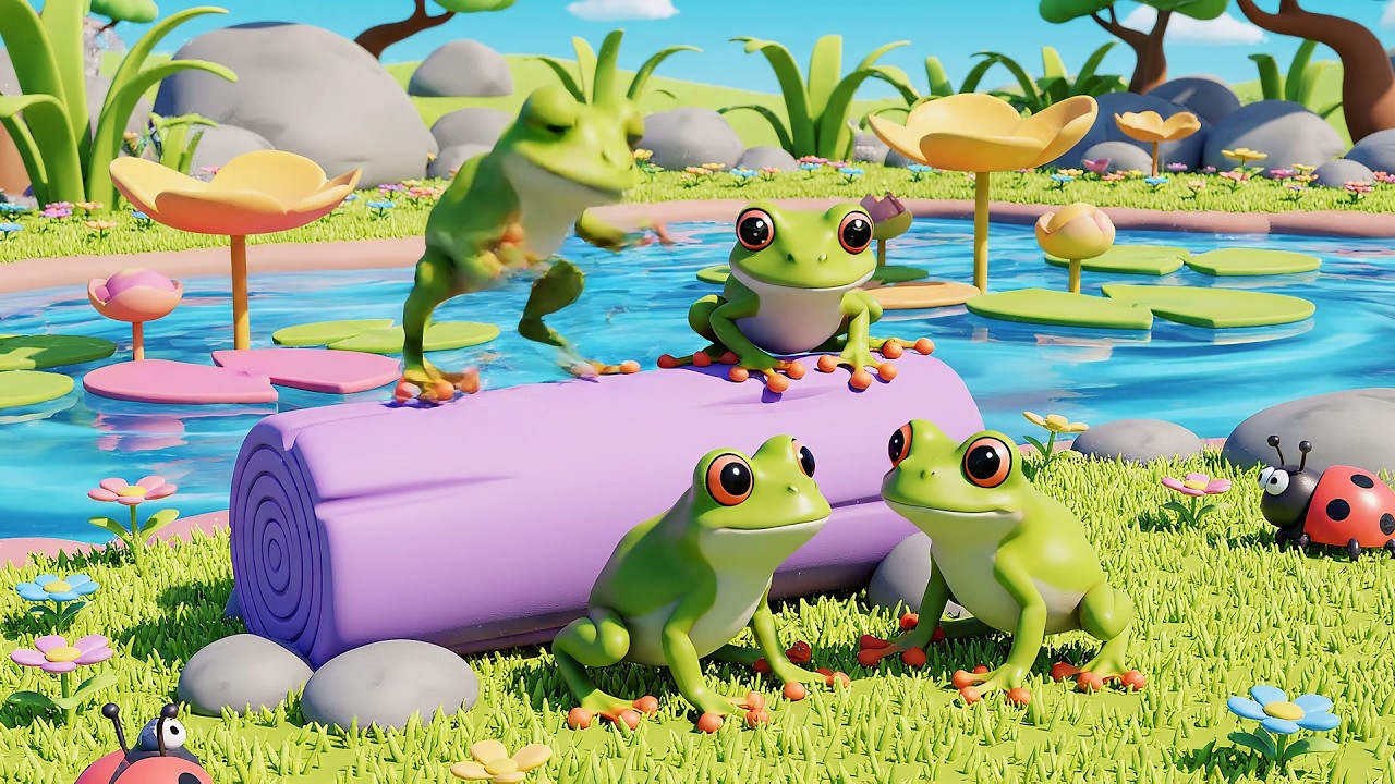 Tres Ranitas de Juguete Croc Croc Croc | Canciones Infantiles de Animales y Sonidos