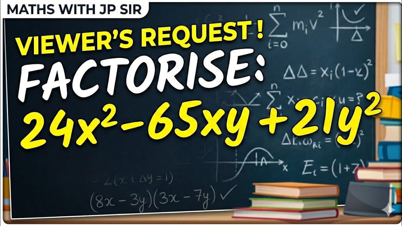 Factorise 24x² - 65 xy + 21y² | A viewer's request | JP Sir 