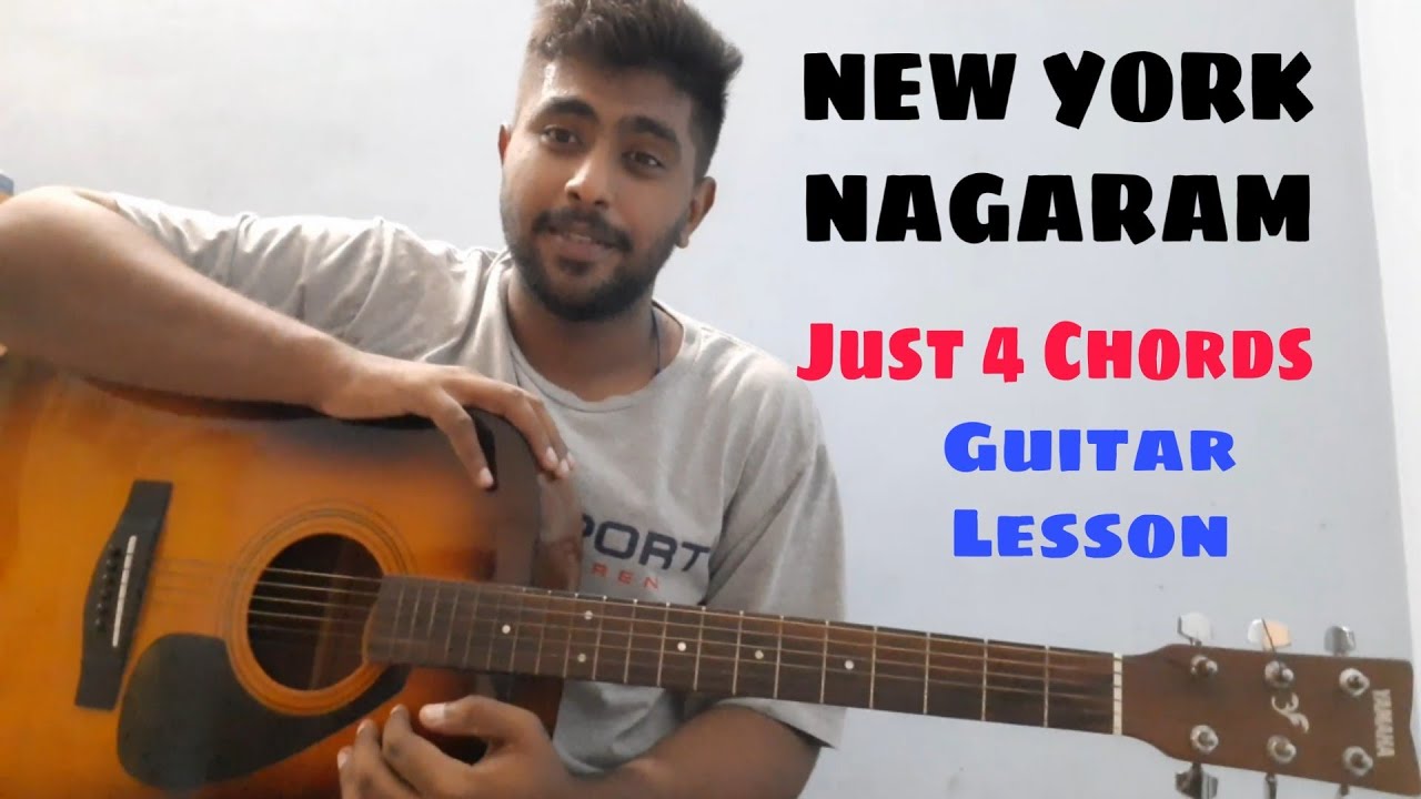New York Nagaram || How to play New York Nagaram || Tamil song || Guitar Lesson || 4 simple chords