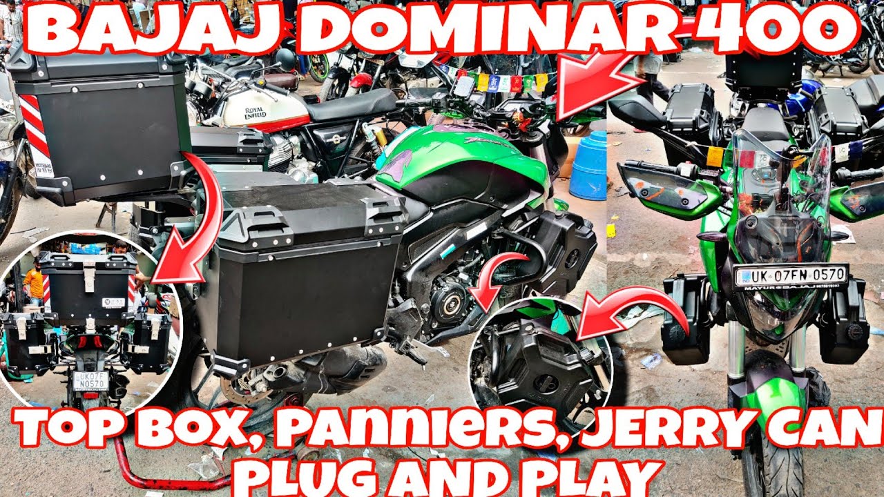 BAJAJ DOMINAR 400 | Full Modified | Top Box, Panniers, Jerry Can |Full Plug And Play | Heavy Fitting